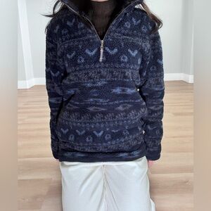 Alpine Sherpa Patterned 1/4 Zip Fleece Pullover